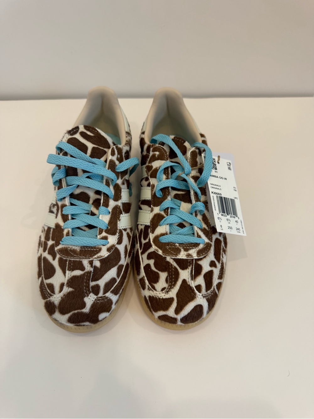 NWT adidas Samba OG Giraffe Print Cow Fur Leather Women’s 8 Sneakers Streetwear - Picture 3 of 7